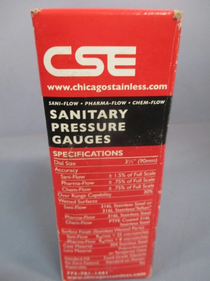CSE MANÓMETROS SANITARIOS 3-1/2" SANI-FLOW 0-100PSI 3P-O-GF-BT-DRAG-VI Foto 4 de 4