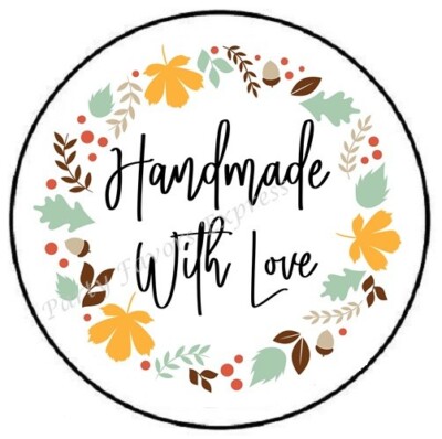 HANDMADE WITH LOVE ENVELOPE SEALS LABELS STICKERS PARTY FAVORS