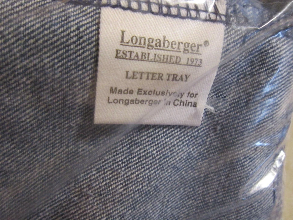Longaberger Blue Denim Letter Tray Liner 28677165 ~ Liner Only ~ 13" x 10" x 5" - Image 3 of 4