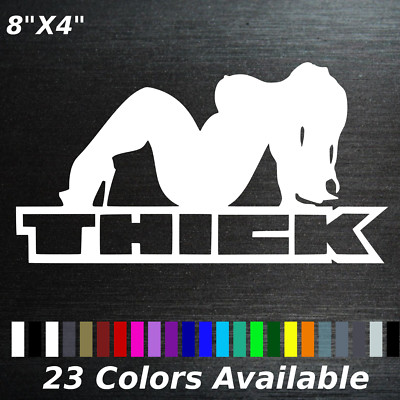 PAIR Thick mudflap girl Sticker decal sexy chick Big naked curvy BBW woman 