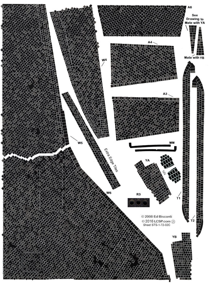 Shuttle Orbiter Standard Black Tile Decal Sets in 1/144, 1/100 and 1/72 scales - Image 2 of 4