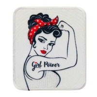 Girl Power - AufnäHer, BüGelbild, AufbüGler, GrößE: 5,3 X 6,0 Cm