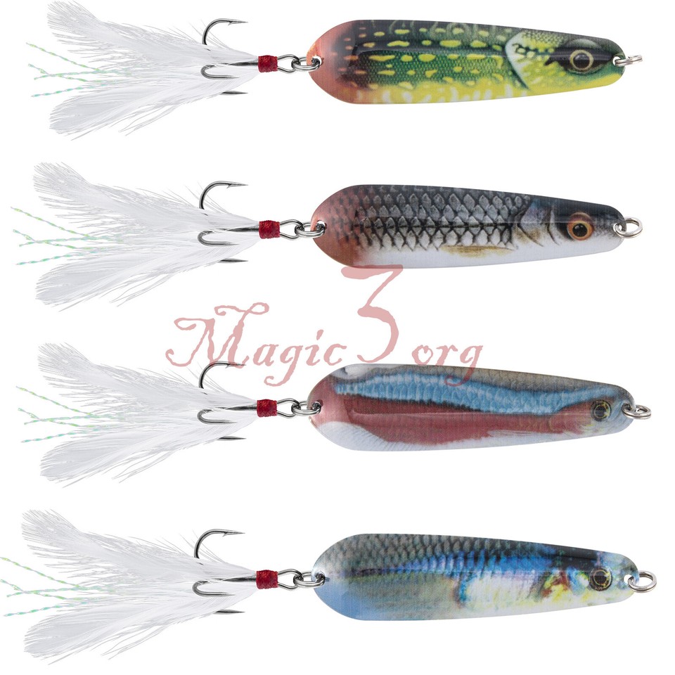 4pcs Toby Spinners Spoons Lures 4 Feather Hook Saltwater Casting