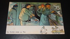 GERVÈSE - LA LUTTE POUR LA VIE - CARTE POSTALE ANCIENNE