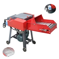 6 Blade Chaff Cutter Straw Corn Cut Pulverizer Straw Cutter for Feeding US 220V