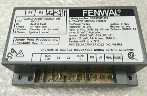 Fenwal Automatic Ignition System 35-665942-113 Pool Heater used FREE ship. #P519
