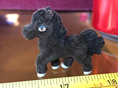 Pony in my Pocket süß dunkelbraun Laufpferd Pony Spielzeug Mini Tier Fell