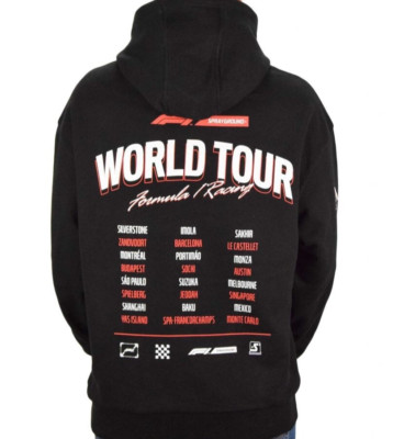 Sprayground Shark Paris Logo Formula One F1 Model Retro Black Hoodie Men Large