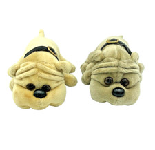 Vtg Mini 6" Tara Toy Kennel Kuddlees Bull Dog Plush Toys Lot of 2 Bulldog 1980  s