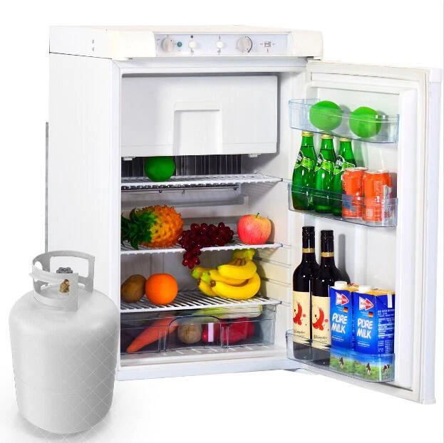 Smeta 3 Way 110V/12V/Propane Fridge RV Cabin 3.5 cu ft Gas Refrigerator  Freezer