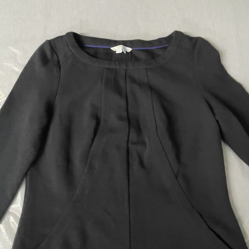 Boden Dress Classic 3/4 Sleeve Size 10 Womens Solid Black Career Pockets - Image 3 of 4