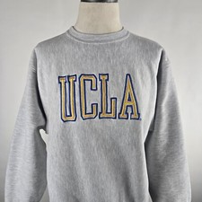 Vintage 90's Champion Large UCLA Reverse Weave Sweatshirt Gray Tri Blend