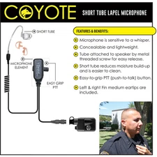 Earphone Connection COYOTE Lapel Mic Headset for Harris / Macom LPE Prism Radios
