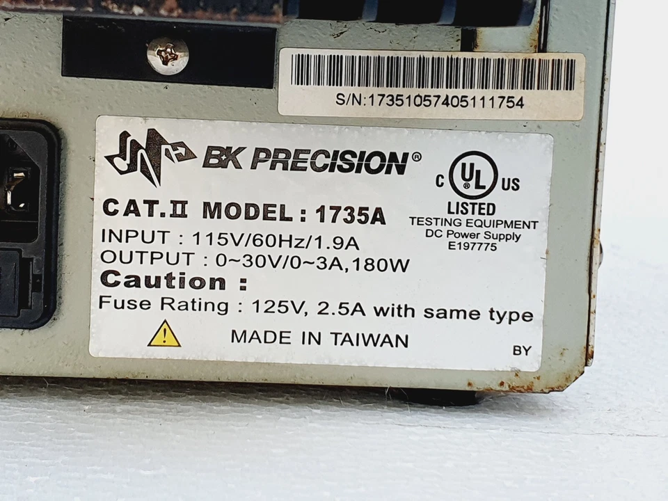 BK PRECISION 1735A Digital DC Power Supply 30V/3A, Input: 115V/60Hz # 1 - Image 3 of 4