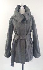 Sara Kelly Ellos Jacket Coat Size Small/medium Light Grey Wool Blend Belted
