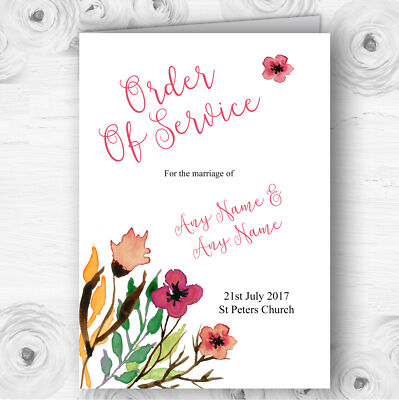 Handschrift Schrift Aquarell Floral Rosa Hochzeit Doppeleinband Serviceauftrag