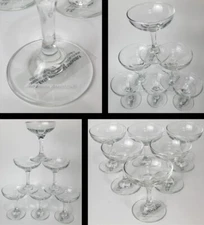 6pc TANQUERAY GIN No. TEN MINI COUPE PROMO MARTINI GLASSES LOT LIBBEY 3787 NOS