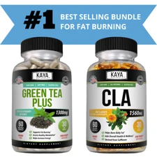 Green Tea Plus and CLA Supplement Bundle For Fat Burning and Natural Weight Loss