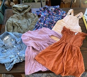 Lot Of Girls 4/5 5t Clothes Jean Jacket Dresses Overalls EUC Olive 