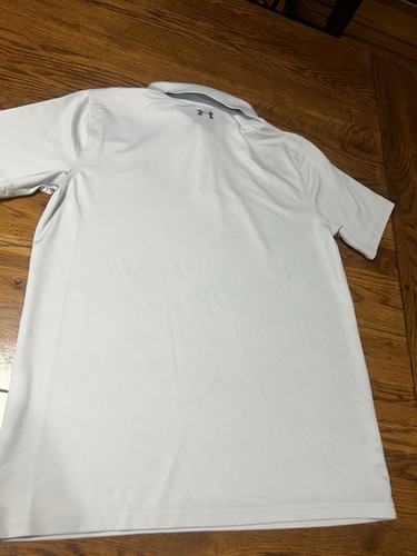 UNDER ARMOUR Loose Youth XL 18-20 Short Sleeve Polo Gray/Green - Picture 8 of 9