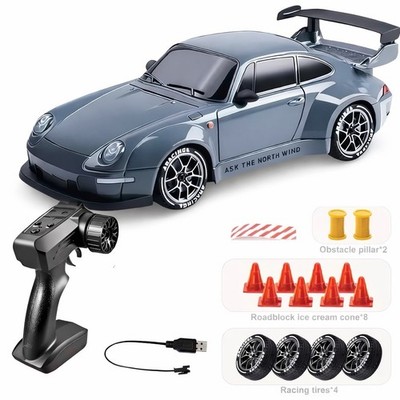 RC Drift Car 1:24 Scale 4WD w/ 2 Wheel Sets   High Speed Racing Model