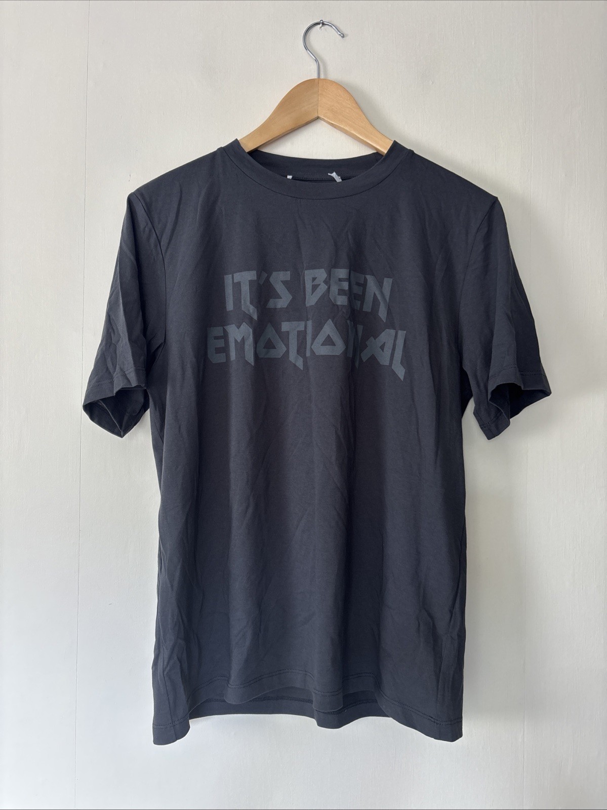 Mango Grey Slogan T-shirt ‘It’s Been Emotional’ Size S UK 8