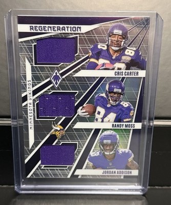2023 Phoenix Regeneration Randy Moss Cris Carter Jordan Addison (RC) #REG-4 /150