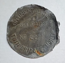 Vintage Continental Oil Co. 55 Gallon Drum Bung Cap Plug Lid - Twin Bridges MT
