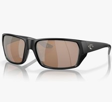 Costa Del Mar Tailfin Black / Copper Silver Mirror Polarized Glass Lens. New