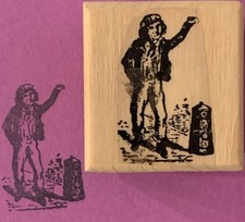 Rubber Stamp Vintage Man With Arm Raised
