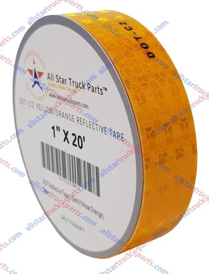 ALL STAR TRUCK PARTS DOT-C2 Reflective Tape, Yellow/Orange Safety Warning Hazard Caution Conspiciuity