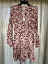 Women's Pink Floral Dress Long Sleeve, Short Sleeve