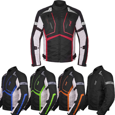 HWK Motorcycle Jacket for Men and Women SCORPION-S2 w/ Cordura Fabric, XL - Red-
