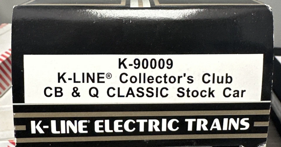 K-Line Collector’s Club O Scale K90009 CB&Q Classic Stock Car NIB RTR - Image 2 of 3