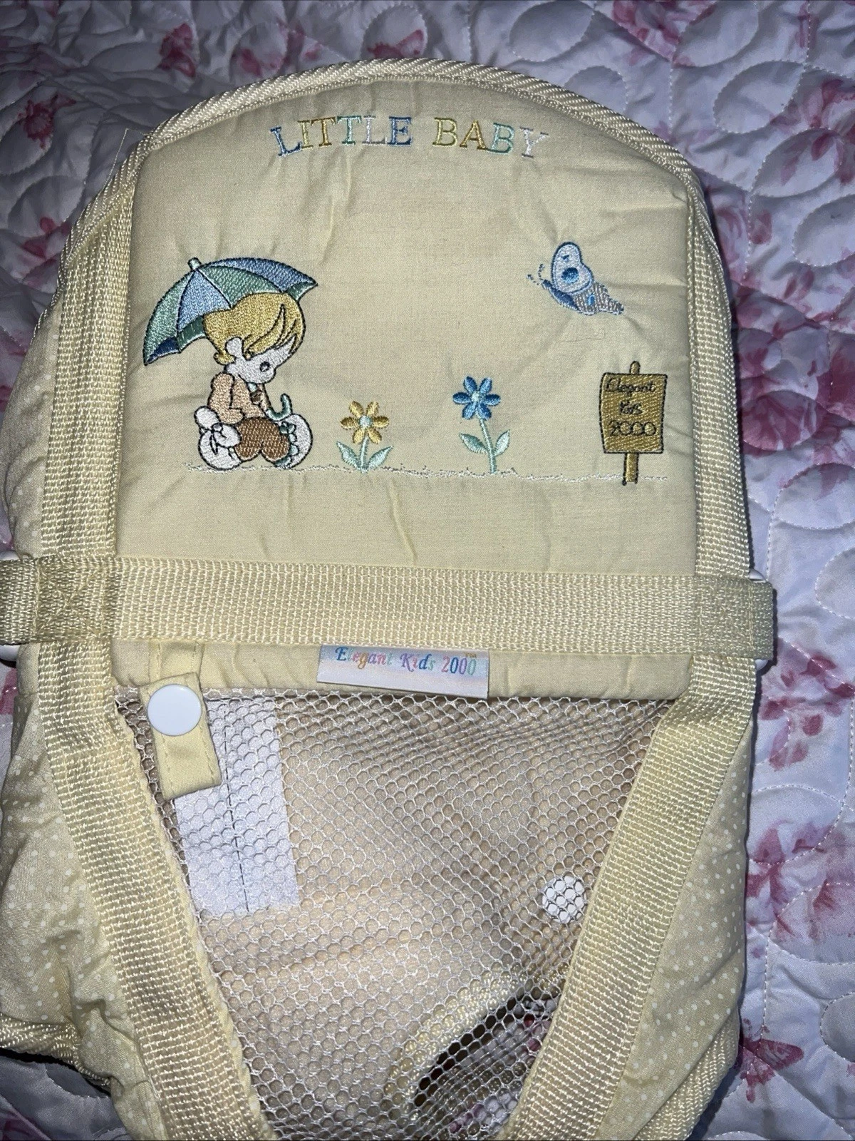 Elegant Kids 2000 Little Baby yellow baby Carrier precious Moments Vintage