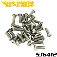 VP-PRO SIG412 Round Headed Screws 4x12mm BLACK STEEL (30) RC Car Race Truck