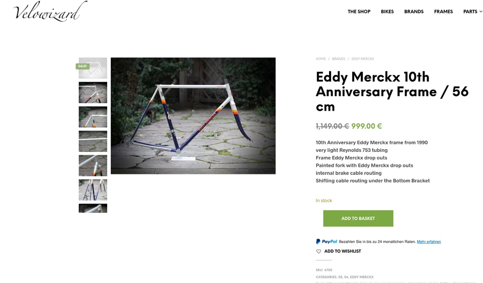 Eddy Merckx 10th Anniversary Reynolds 753 Frame / 56 cm Corsa Extra #VELOWIZARD - Bild 3 von 4