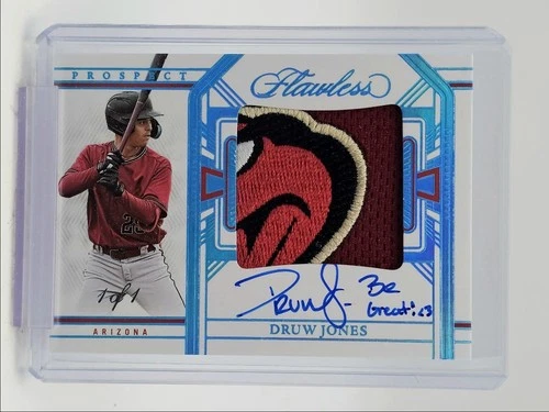DRUW JONES 2024 FLAWLESS PROSPECT PATCH PLATINUM DBACKS AUTO 1/1 Q0902