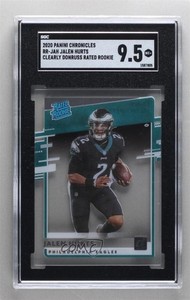 2020 Panini Chronicles Clearly Donruss Rated Rookie Jalen Hurts SGC 9.5 Mint+ RC
