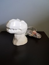 Dinosaur Head 7  Tall Night Light White Ceramic T-Rex Tyrannosaurus EUC