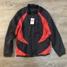 Men Air Jordan Sport Jam Warm Up Windbreaker Jacket Black Red DX9367-013 Size L
