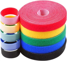 5 Roll Reusable Cable Straps Cable Ties Hook & Loop Nylon Fastening Tape Wire Or