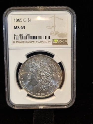 1885-O Morgan Dollar $1 MS 63 NGC w/ slight Toning