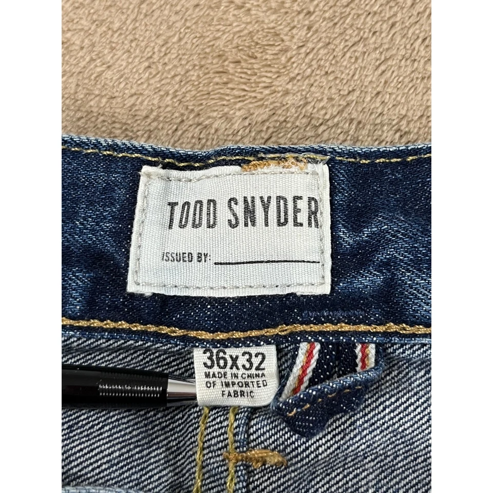 Todd Snyder Straight Fit Selvedge Denim Jeans 36x32 Blue Menswear custom hem - Image 2 of 4