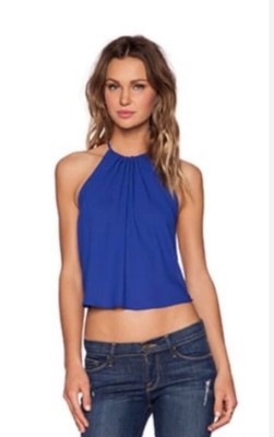 Three Eighty Two Treja Halter Top Large. Cobalt Blue