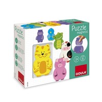 Goula Magnetisches Holzpuzzle Tiere, 12-Teilig