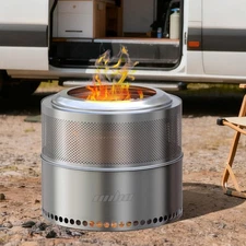 Large smokeless fire pit Stainless Steel for outside wood burning for 4-6 People