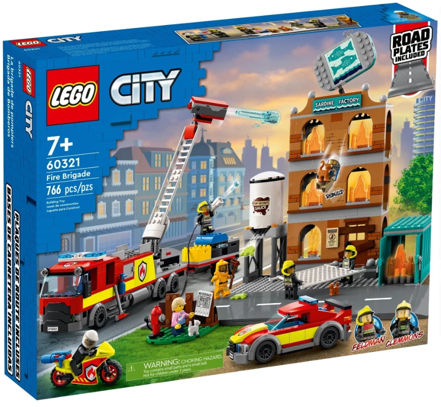LEGO CITY Caminhão de Bombeiros e Conjunto de Bombeiros com 7 Minifiguras 766 peças NOVO APOSENTADO - Imagem 2 de 4