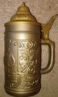 Vintage   Beer Stein Plastic Hinged Lid Ein Prosit der Gemutlichkeit 7.5" Tall  — photo 2