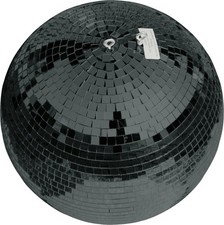 Schwarze 50cm Discokugel mit 5x5mm Echtglas Facetten & zweiter Sicherungs&ouml;se